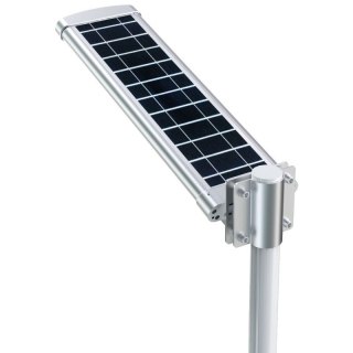 POWERNEED SOLARNA LAMPA ULICZNA/KINKIET ARGES 3000LM, LEDX40, PANEL SOLARNY 20W, CZUJNIK RUCHU I ZMIERZCHOWY, SREBRNA, SSL06N