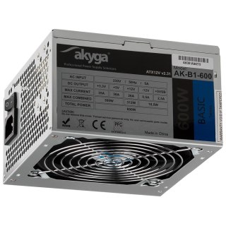 Zasilacz ATX 600W Akyga Basic AK-B1-600 Fan12cm P4 4xSATA PCI-E