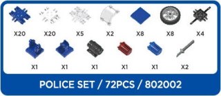 KLOCKI EDUKACYJNO-KONSTRUKCYJNE CLICS CLICFORMERS 802002 - POLICJA (7 W 1) - 72 ELEMENTY