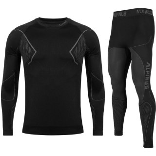 Bielizna termoaktywna męska Alpinus Active Base Layer Set czarno-szara GT43257