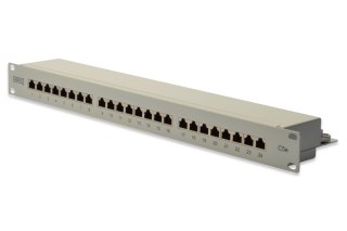 Digitus Panel krosowy (patch panel) 19'' 24x RJ45, LSA poziom, kat.5e, ekranowany, 1U, szary, prowadnica kabli