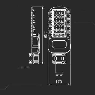 Oprawa Uliczna LED V-TAC SAMSUNG CHIP 50W Soczewki 110st 135Lm/W VT-54ST-N 6500K 6850lm