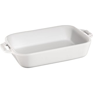 Prostokątny półmisek ceramiczny Staub - 1.1 ltr, Biały