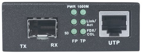 Intellinet 510493 konwerter sieciowy 1000 Mbit/s Czarny