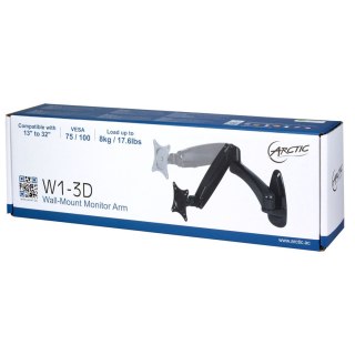 ARCTIC W1-3D uchwyt / stojak do monitorów 81,3 cm (32") Ściana Czarny